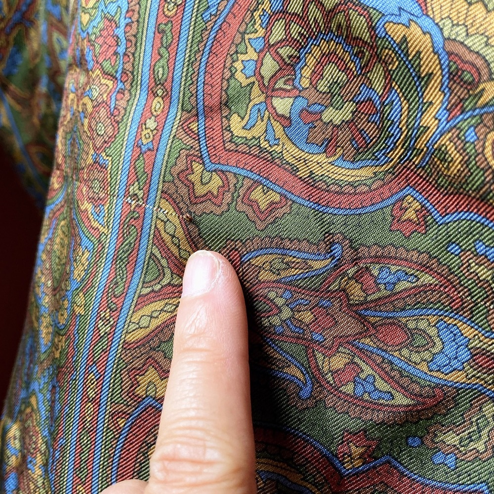 PIERRE BALMAIN Vintage Scarf in Maroon/Multicolor Paisley, VGUC - Picture 16 of 16